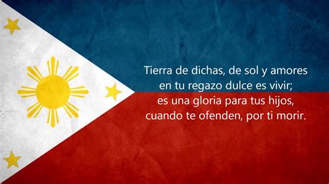 The Philippine National Anthem (in Español,English & Tagalog).